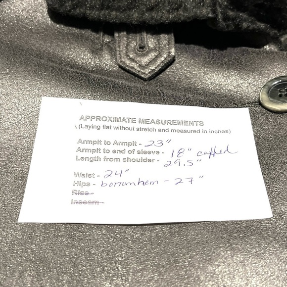 Coldwater Creek Metallic Faux Leather Fur Lined Jacket Pewter Relaxed Fit $230 - Picture 15 of 15